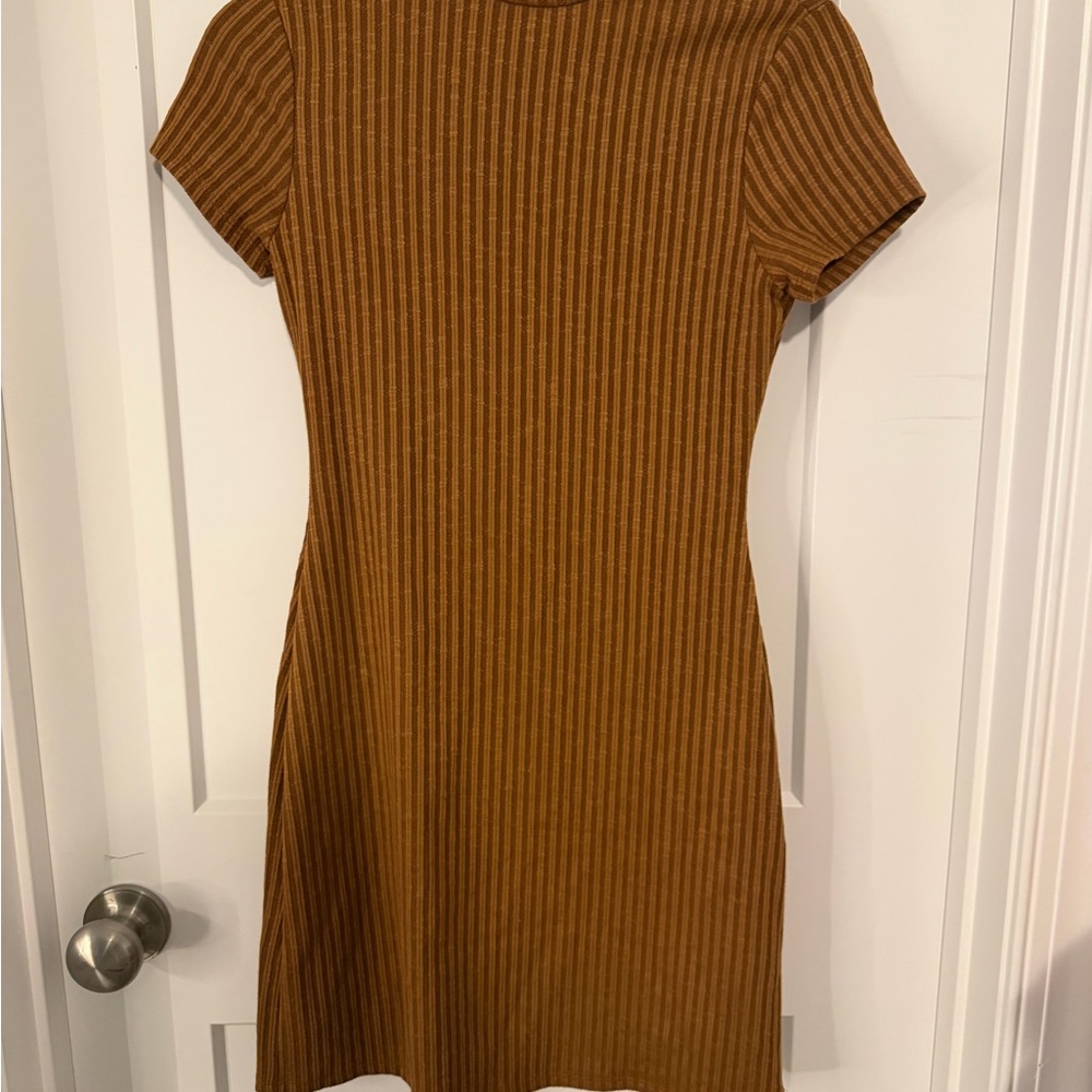 Moa Moa Tan Striped Mini Dress